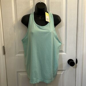 NWT All in Motion Women's Active Racerback Tank Top Aqua Blue Size 2XL